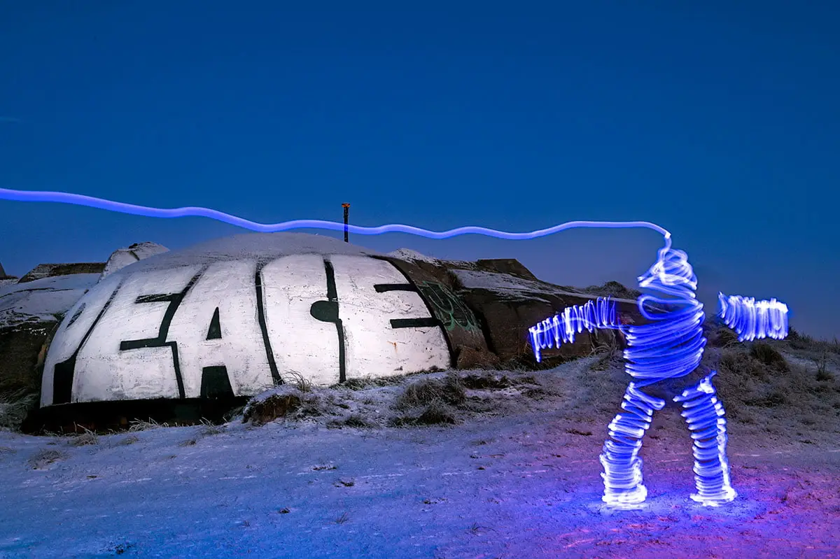 Lichtmalerei am Bunker